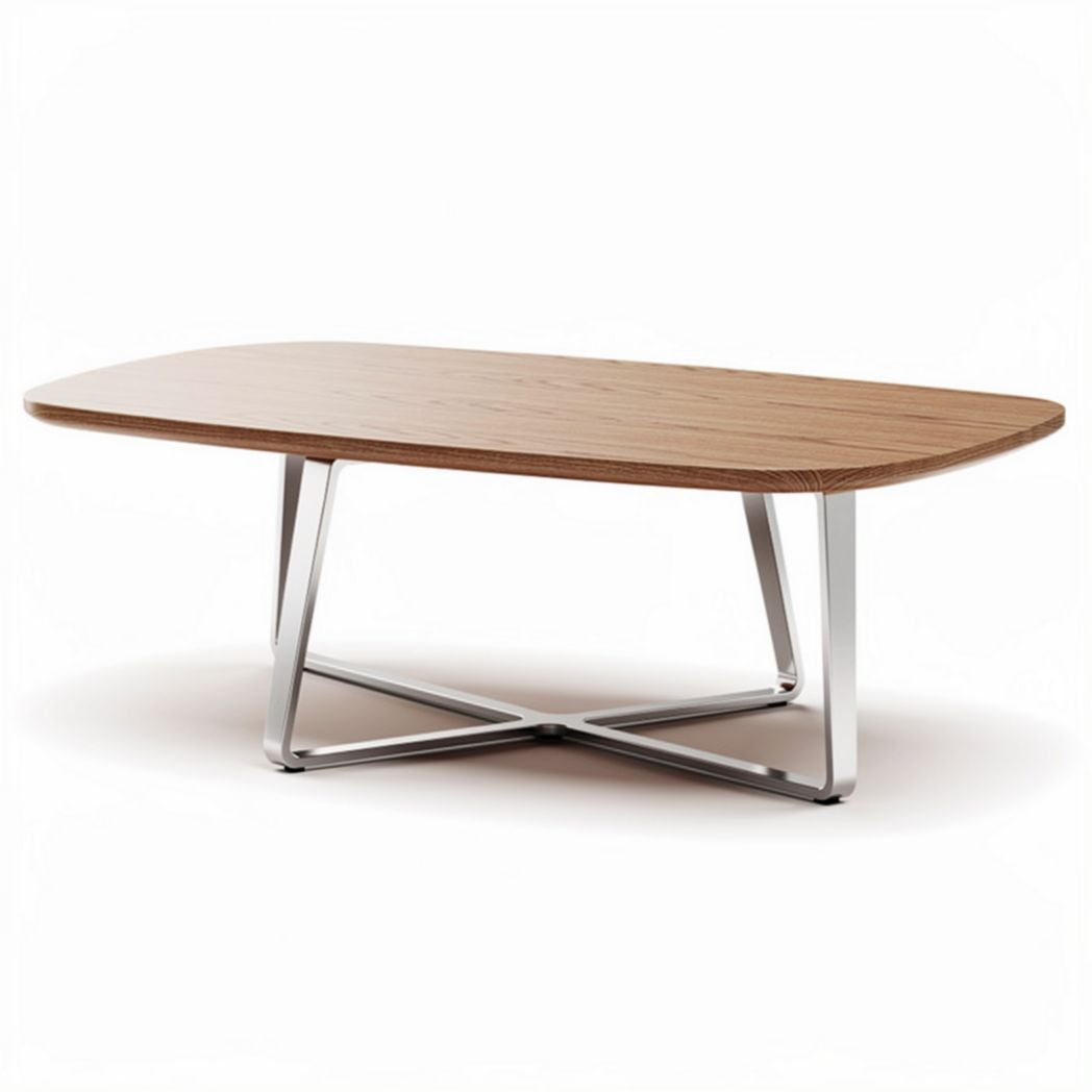 Modern wooden coffee table with chrome legs 150 x 80 x 40cm