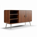 Wooden sideboard cabinet with sliding doors and metal legs 120 x 40 x 60cm