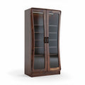 Wooden display cabinet with glass doors and adjustable shelves 80 x 40 x 200cm