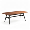 Wood dining table with black metal legs 200 x 100 x 75cm